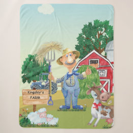 Personalised Old MacDonald's Farm Sherpa Blanket