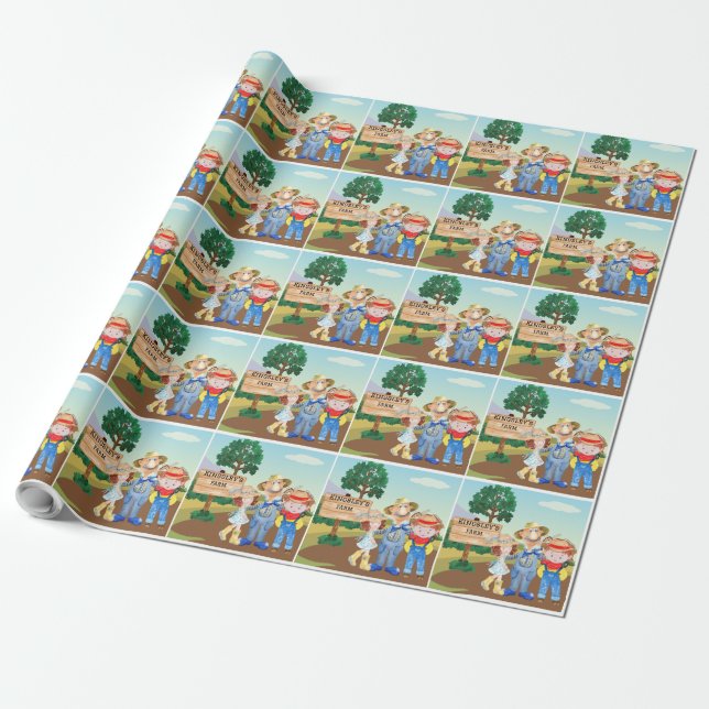 Personalised Old MacDonald's Farm Wrapping Paper (Unrolled)