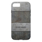 Personalised Old Metal Look Tough iPhone 7 Case