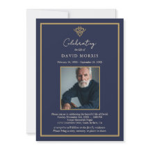 Personalised Old Money Navy Blue Funeral 