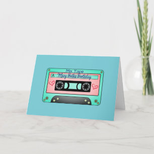 Personalised Old School Mix Tape Birthday Card