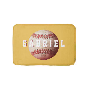 Personalised Old Weathered Baseball Sport Bath Mat