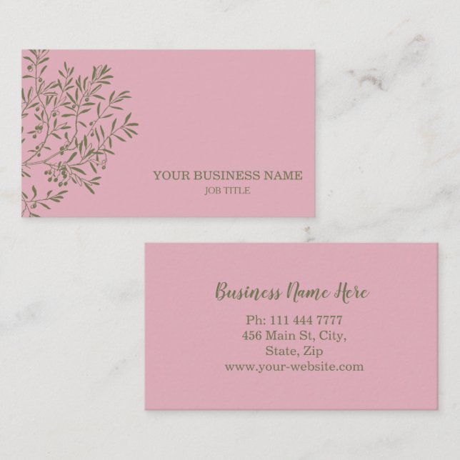 Personalised Olive Branch Catering Chef Business Card (Front/Back)