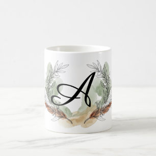 Personalised Olive Branch Monogram Mug   Botanical