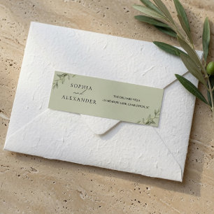 Personalised Olive Branch Wedding Return Address Label