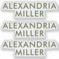 Personalised Olive Green Monogram Laptop Stickers