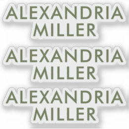 Personalised Olive Green Monogram Laptop Stickers