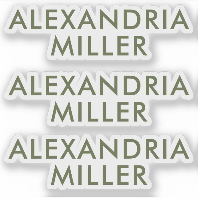 Personalised Olive Green Monogram Laptop Stickers (Front)