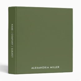 Personalised Olive Monogram 3 Ring Binder