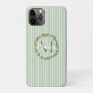 Personalised Olive Wreath Monogram  iPhone 11 Pro Case
