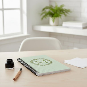 Personalised Olive Wreath Monogram Notebook