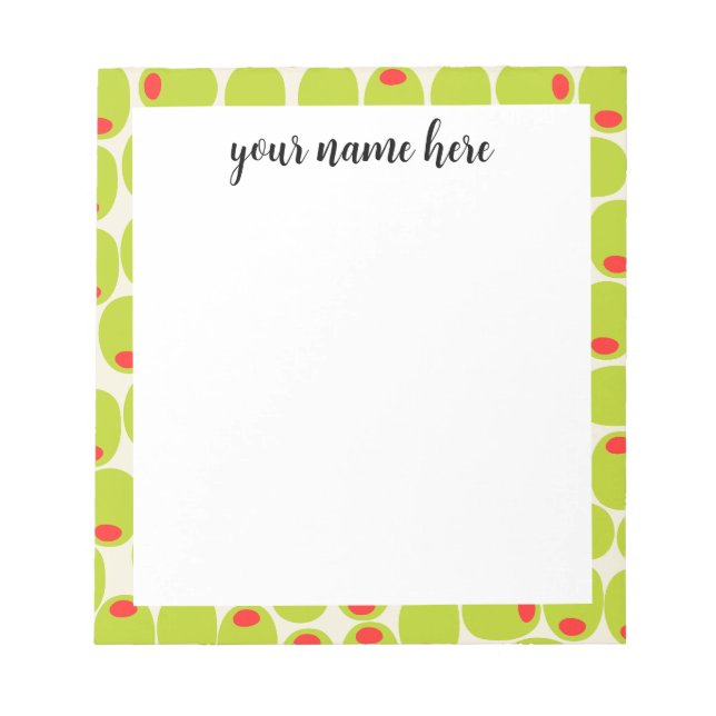 Personalised Olives Notepad (Front)