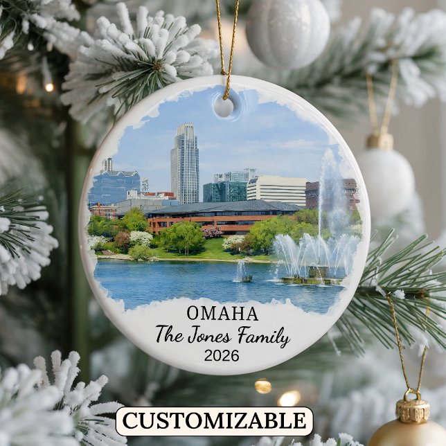 Personalised Omaha Ornament, Custom Nebraska Ceramic Ornament (Creator Uploaded)