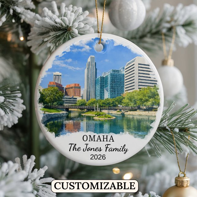 Personalised Omaha Ornament, Custom Nebraska Ceramic Ornament (Creator Uploaded)