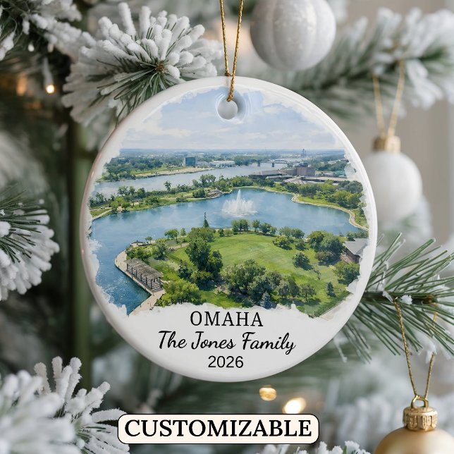 Personalised Omaha Ornament, Custom Nebraska Ceramic Ornament (Creator Uploaded)