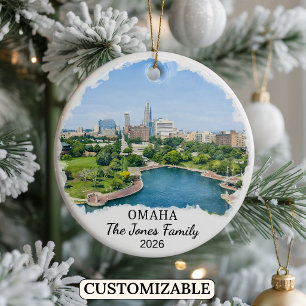 Personalised Omaha Ornament, Custom Nebraska Ceramic Ornament