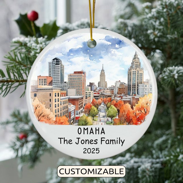 Personalised Omaha Ornament, Nebraska Ceramic Ornament (Creator Uploaded)
