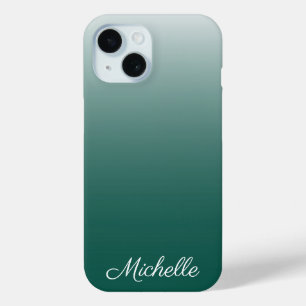 Personalised ombre gradient green iPhone 15 case