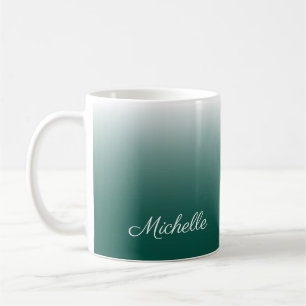 Personalised ombre gradient green coffee mug
