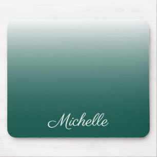 Personalised ombre gradient green mouse pad