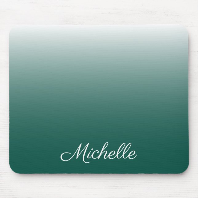 Personalised ombre gradient green mouse pad (Front)