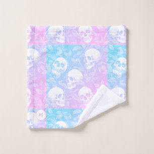 Personalised ombre pastel Goth Skulls  Wash Cloth