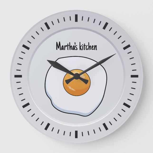 Personalised Omelette Breakfast - kitchen decor  Large Clock (Front)