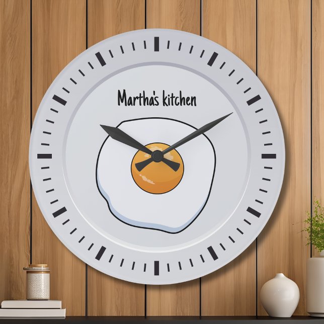 Personalised Omelette Breakfast - kitchen decor  Large Clock (Creator Uploaded)
