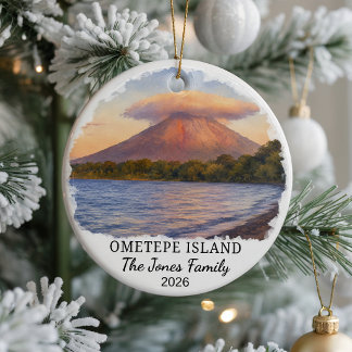 Personalised Ometepe Island Ceramic Ornament, Cust Ornament