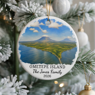 Personalised Ometepe Island Ceramic Ornament, Cust Ornament