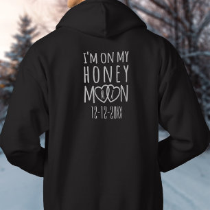 Personalised On My Honeymoon Wedding Date Mens Hoodie