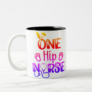Personalised One Hip Nurse Easter Gift Two-Tone Coffee Mug