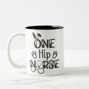 Personalised One Hip Nurse Easter Two-Tone Coffee Mug