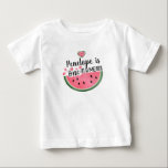 Personalised One In A Melon Baby T-Shirt<br><div class="desc">A cute one in a melon themed watercolor watermelon personalised baby tee. Add your child's name. see the FULL COLLECTION of products for this design at: https://www.zazzle.com/collections/one_in_a_melon_baby_kids_birthday_party-119209815727560938</div>