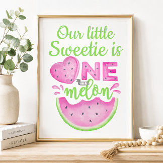 Personalised One in a Melon Birthday Welcome Sign