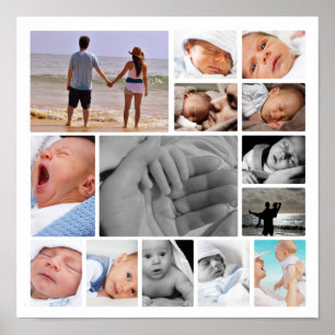 Personalised One Of A Kind Photo Collage Poster