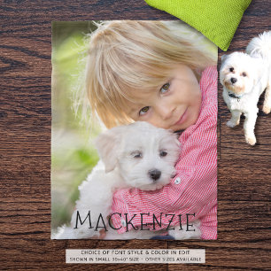 Personalised One Photo Name Fleece Blanket
