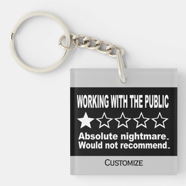 Personalised One Star Review  2 Key Ring (Front)