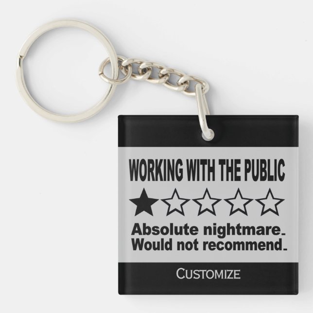 Personalised One Star Review   Key Ring (Front)