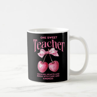 Personalised "One Sweet Teacher" Coquette Cherries Coffee Mug