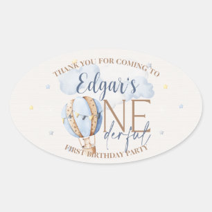 Personalised ONEderful 1st Birthday Party Stickers