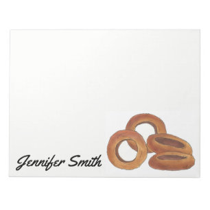 Personalised Onion Ring Fast Junk Food Foodie Gift Notepad