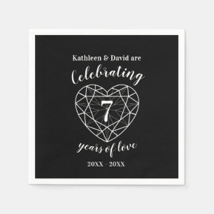 Personalised onyx anniversary 7 years napkin