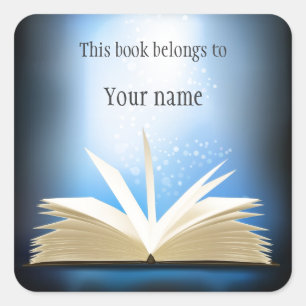 Personalised Open Book Design Bookplate Sticker