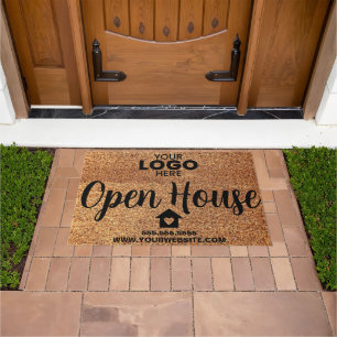 Personalised Open House Real Estate Realtor Logo Doormat