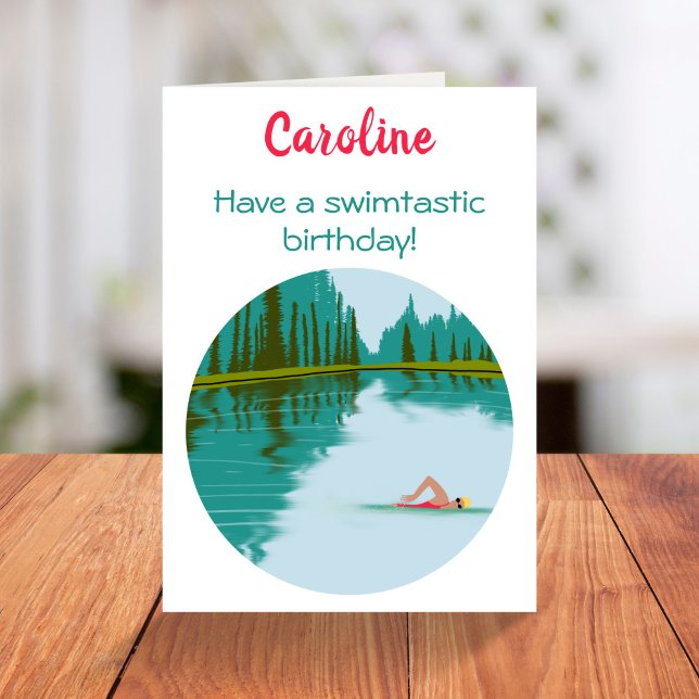 Personalised Open Water Swimming Birthday Card (Creator Uploaded)