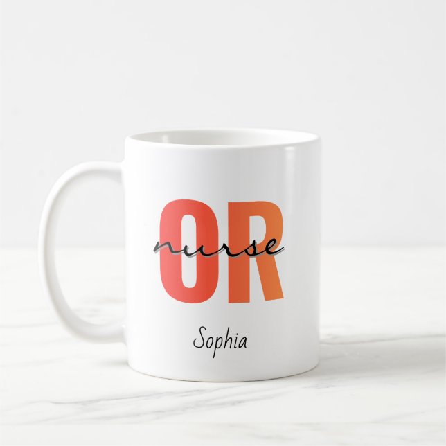 Personalised Operating Room Nurse Name Coffee Mug (Left)