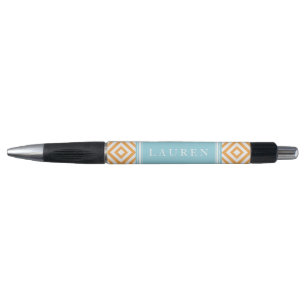 Personalised Orange and Aqua Diamonds Pattern