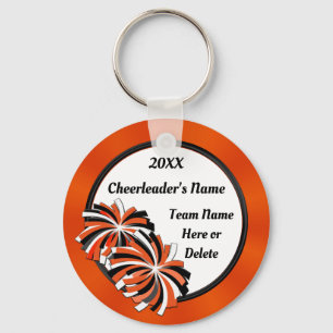 Personalised Orange and Black Cheer Keychains