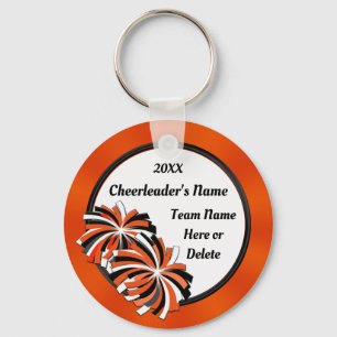Personalised Orange and Black Cheer Keychains